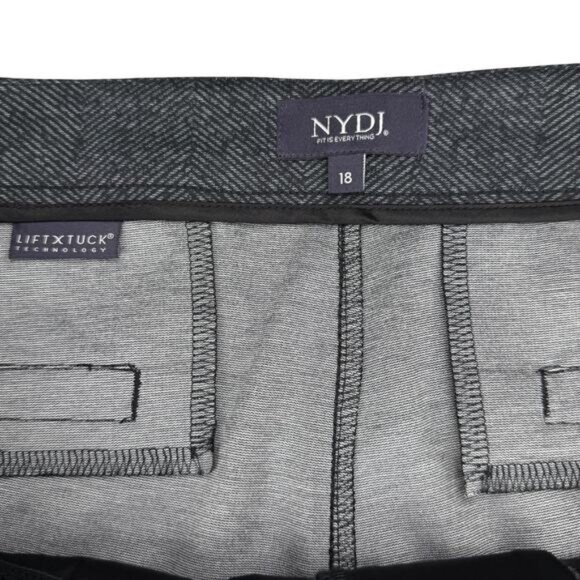Nydj Slim Fit Ponte Trousers In Mondo Herringbone Size 18 - Picture 6 of 7